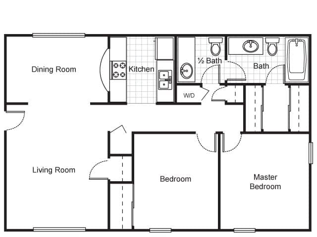 2 Beds floor plan